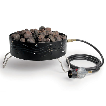 Camco Portable Campfire Outdoor Propane Heater Fire Pit with Lava Rocks, Black - Home OXO