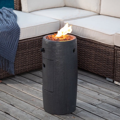 COSIEST 15,000 BTU 11-inch Round Outdoor Propane Fire Pit Table,Free Lava Rocks - Home OXO