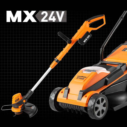 LawnMaster 20VMWGT 24V Max Combo Kit 13-inch Lawn Mower and 10-inch Grass Trimmer