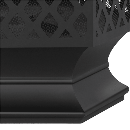 Yaheetech 24'' Outdoor Fire Pit with Mesh Poker Sides Cover, Black - Home OXO