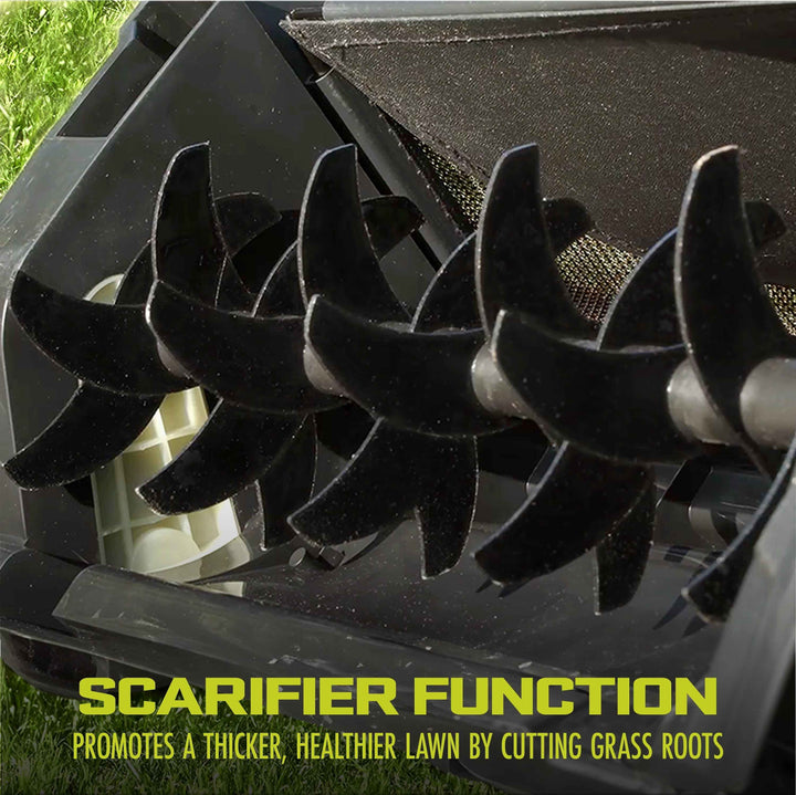 Sun Joe 15" Electric Lawn Dethatcher + Scarifier, 13-Amp, Adjustable Height