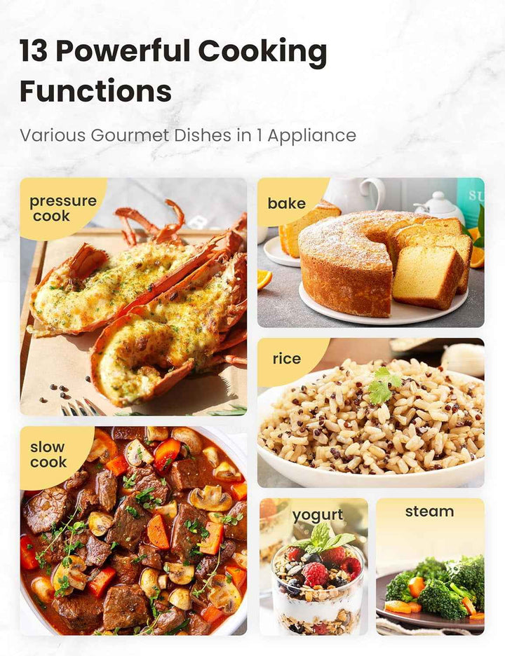 COMFEE’ 6QT Electric Pressure Cooker, 9-in-1 Instant Multi Cooker Olla de Presion  Rice Cooker Slow Cooker Steamer Sauté Yogurt Maker Non-Stick Pot