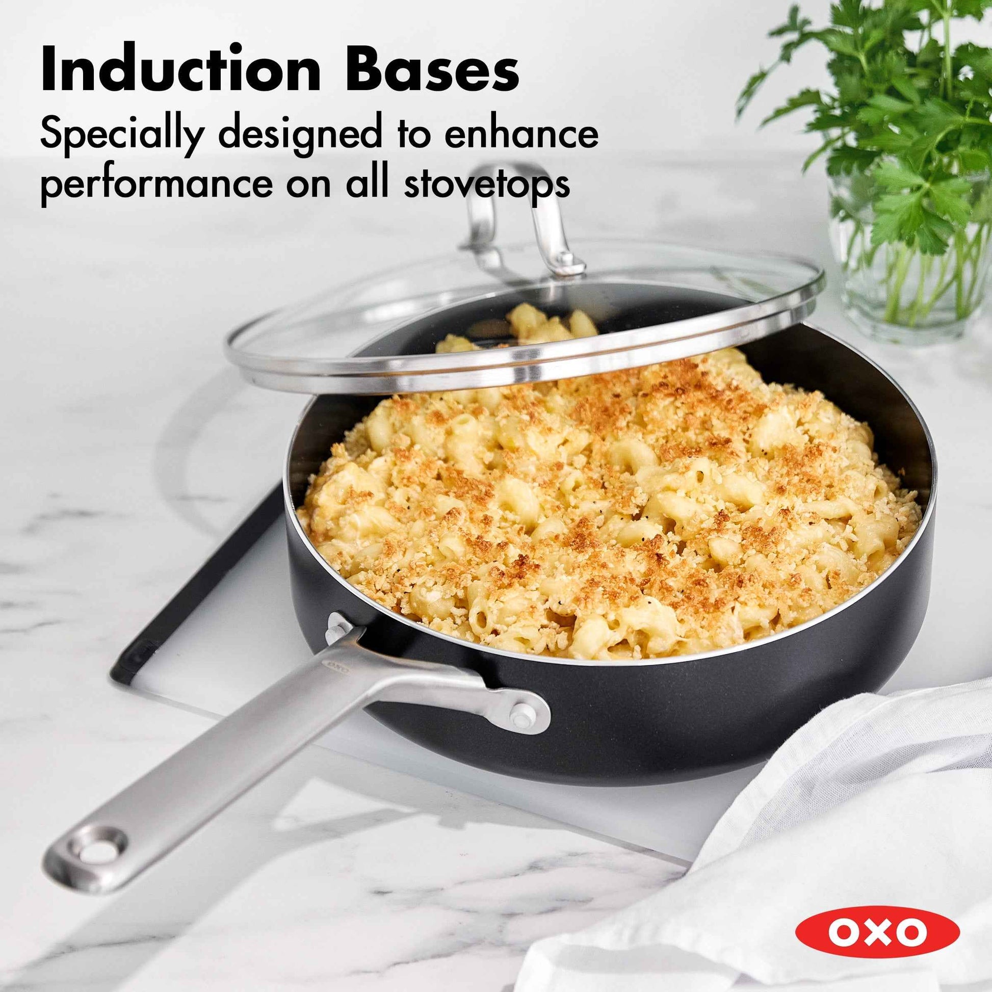 OXO 12 Piece Nonstick Aluminum Cookware Set, Matte