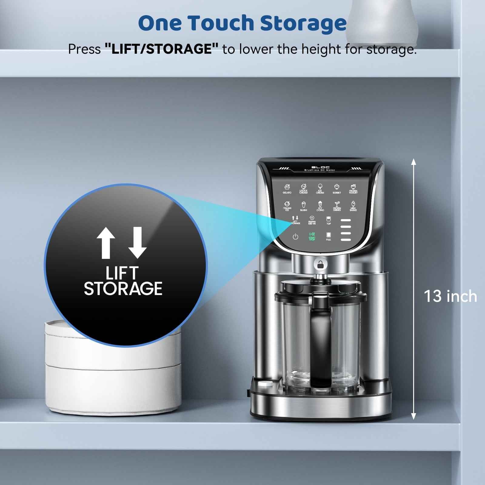 Ice Cream Maker, 11-in-1 Frozen Treat Maker for Gelato, Sorbet, Milkshakes, Mix-ins, 3 pcs 19oz Pints, Brushless Motor, Ice Cream Recipes (Silver)