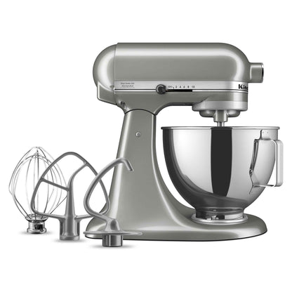 KitchenAid Deluxe Series 4.5 Quart Tilt-Head Stand Mixer with Stainless Bowl, Contour Silver, KSM97CU