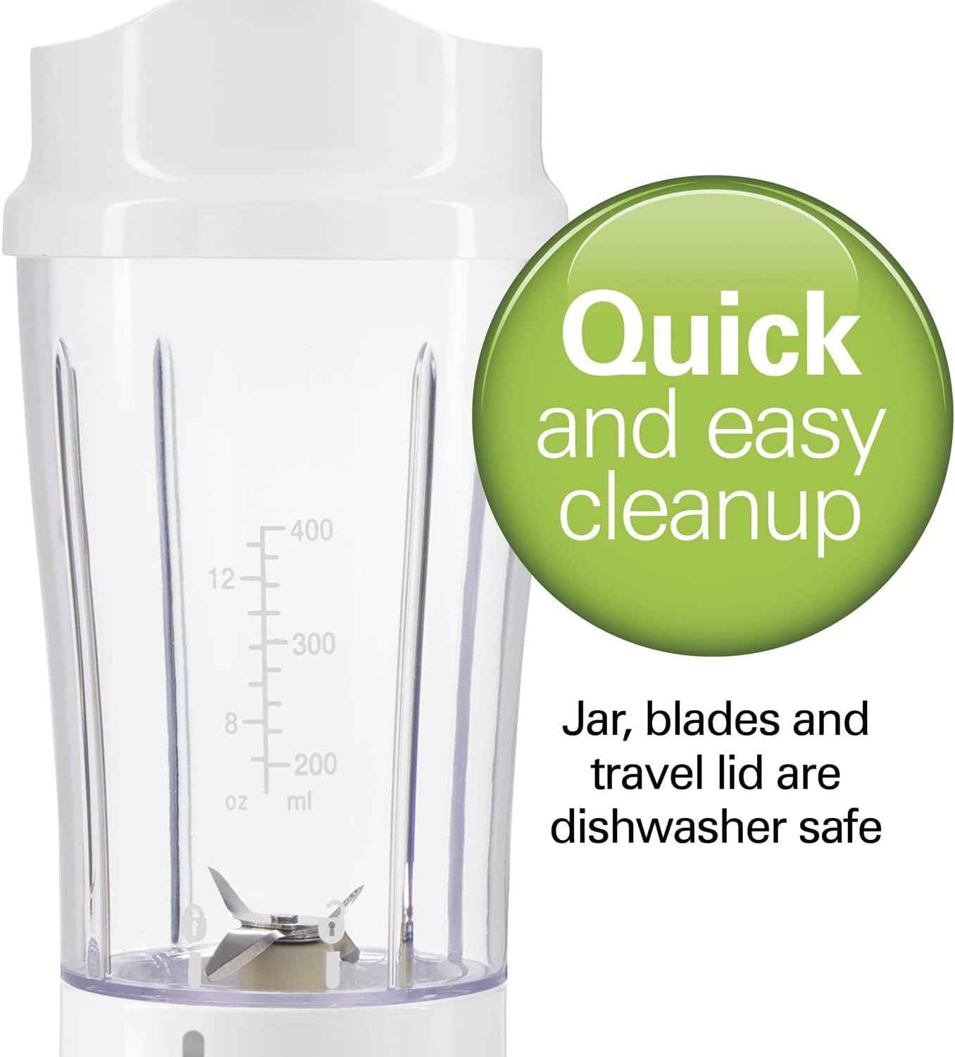 Hamilton Beach Single-Serve Personal Blender – White – 14oz