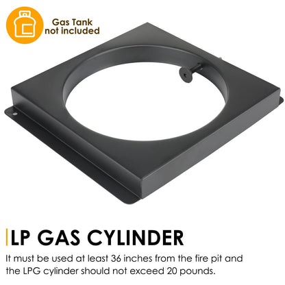 Pirecart 24 inch Portable Fire Pit 58,000 BTU Outdoor Propane Gas Fire Pit Bowl with Cover & Lava Rock - Home OXO