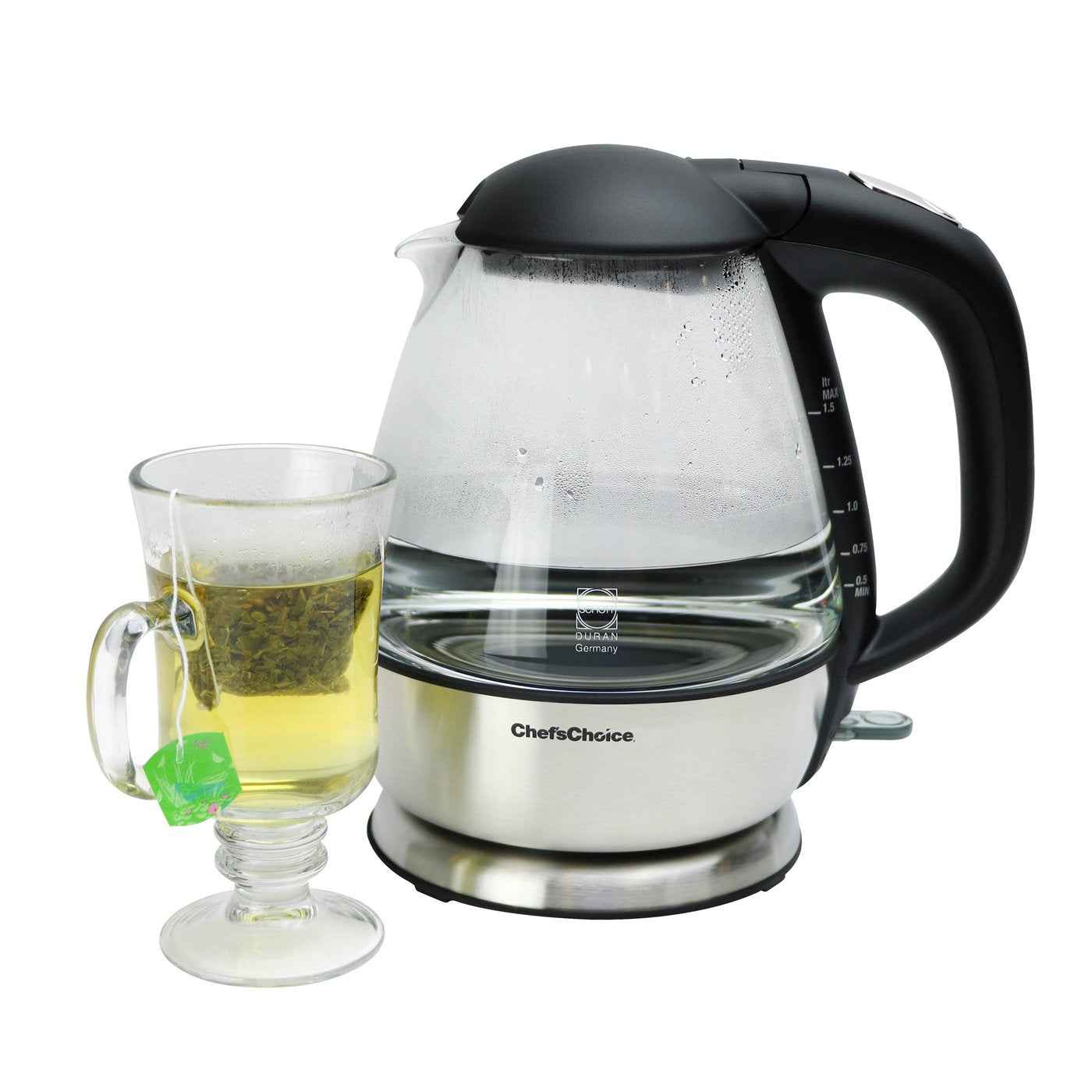 Chef's Choice Cordless Electric Glass Kettle – 1.5 Quarts
