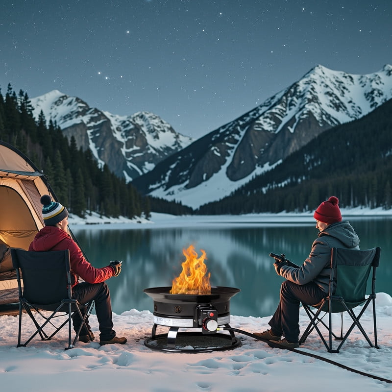 Homall Portable Propane Fire Pit for Outside, Smokeless Gas Fire Bowl with Auto-Ignition, 19-Inch Diameter Lid & Carry Kit, for Patio,, Black - Home OXO