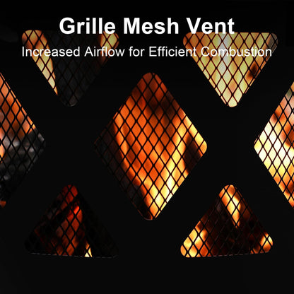 BALI OUTDOORS 32 inch Fire Pit with Poker, Wood Burning Fire Pit Patio for Outside with Grill - Home OXO