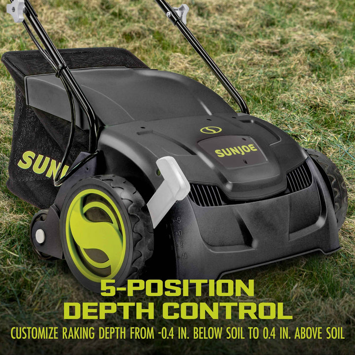 Sun Joe 12 Amp Electric Dethatcher and Scarifier with 8 Gallon Bag