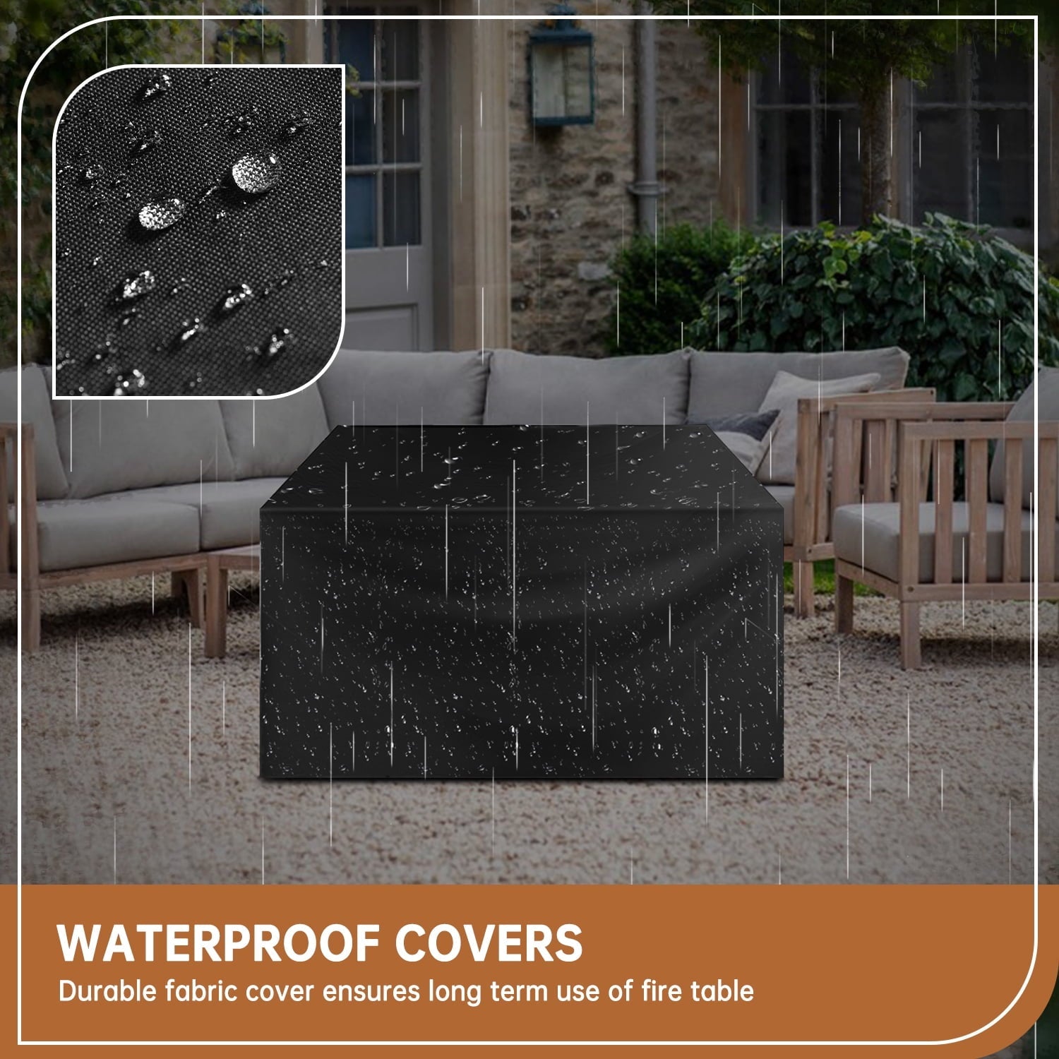 JolyDale 40" Propane Fire Pit Table, 50,000 BTU Auto Ignition Steel Gas Fire Pit with Removable Lid & Waterproof Cover for Patio, Backyard, Black - Home OXO