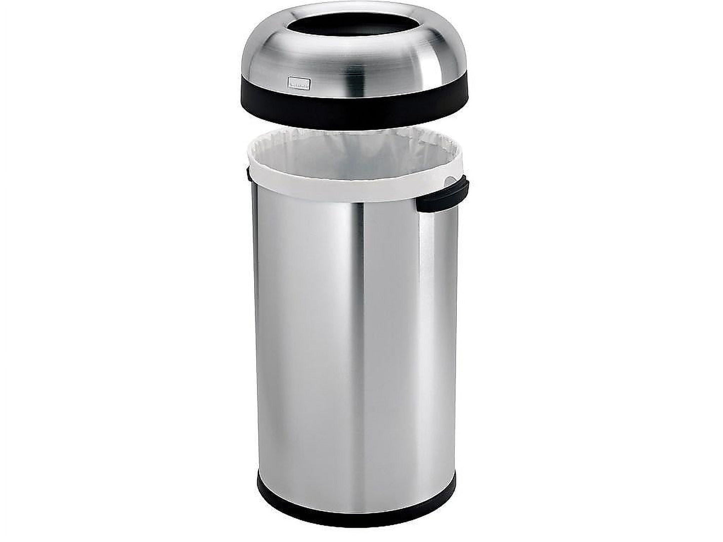 simplehuman 60 Liter / 16 Gallon Bullet Open Top Trash Can, Commercial Grade Heavy Gauge Brushed Stainless Steel - Home OXO