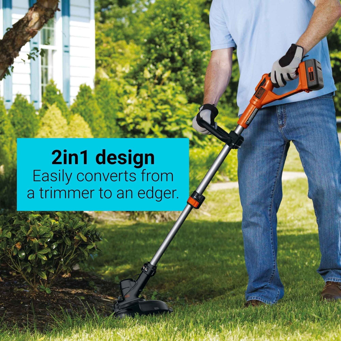 BLACK+DECKER 40V MAX* 13 inch, 2 in 1 Cordless String Trimmer/Edger with POWERCOMMAND Kit, LST136