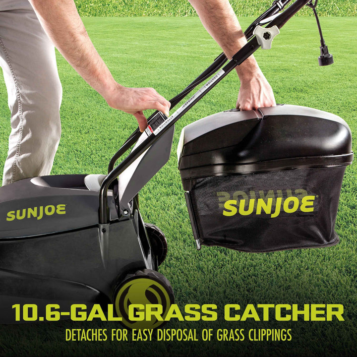 Sun Joe Electric 14-inch Walk-Behind Push Lawn Mower, 12-Amp, 3-Position