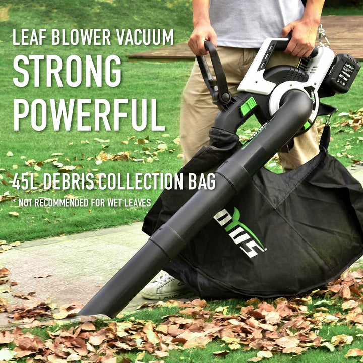 SOYUS Cordless Leaf Vacuum, Leaf Vacuum Mulcher with Bag, Leaf Blower Battery Powered with 2PCS 4.0 Batteries