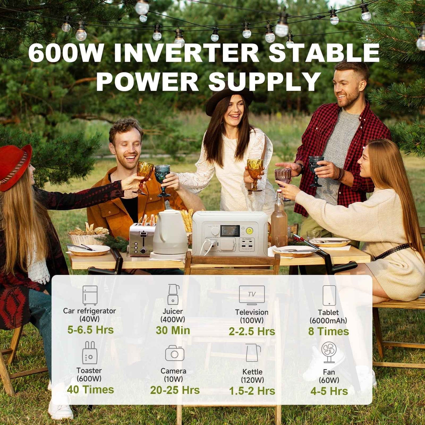 ALLPOWERS Beige R600 Portable Power Station 600W, 299Wh LiFePO4 Solar Generator with 1-Hour Fast Charge & 15ms UPS, for Home Backup, CPAP, Outdoor Camping, RV Travel