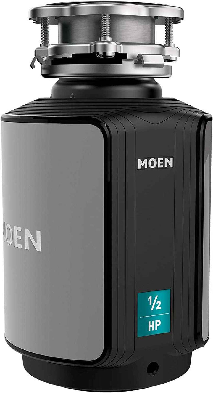 Moen GX50C Prep Series 1/2 HP Continuous Feed Garbage Disposal with Sound Reduction, Power Cord Included, Black