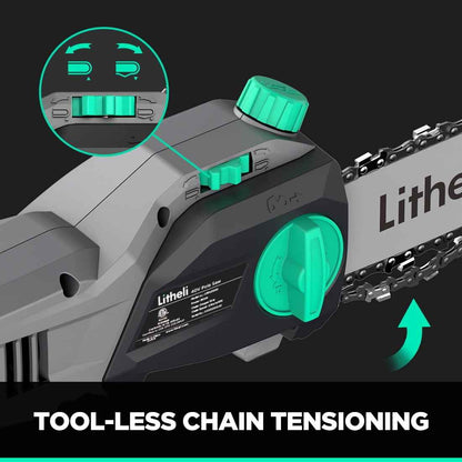 Litheli Cordless Pole Saw,10-Inch 40V Pole Saws for Tree Trimming, Battery Pole Saw With 2.5Ah Battery & Charger