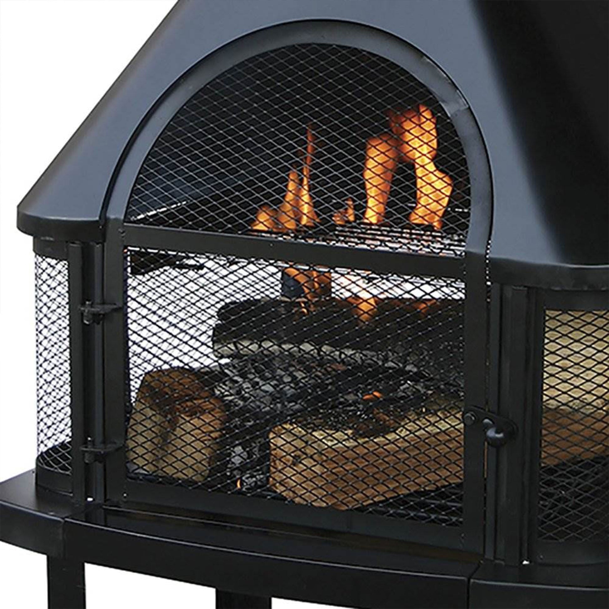 Endless Summer Wood Burning Fireplace Outdoor Chimney Fire Bowl, Black - Home OXO
