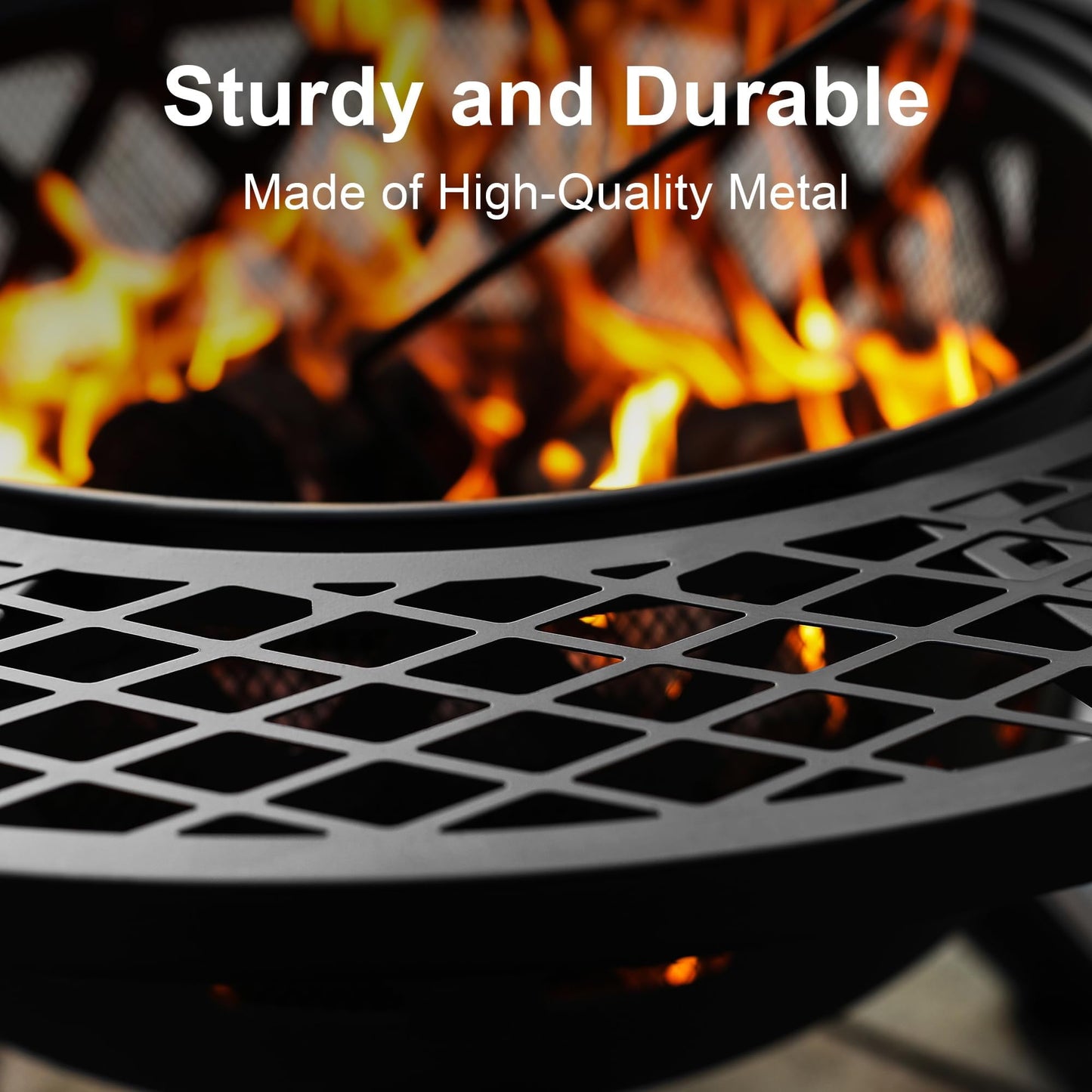 BALI OUTDOORS Fire Pits Outdoor Wood Burning Firepit Grill, 20 Inch Fire Bowl - Home OXO