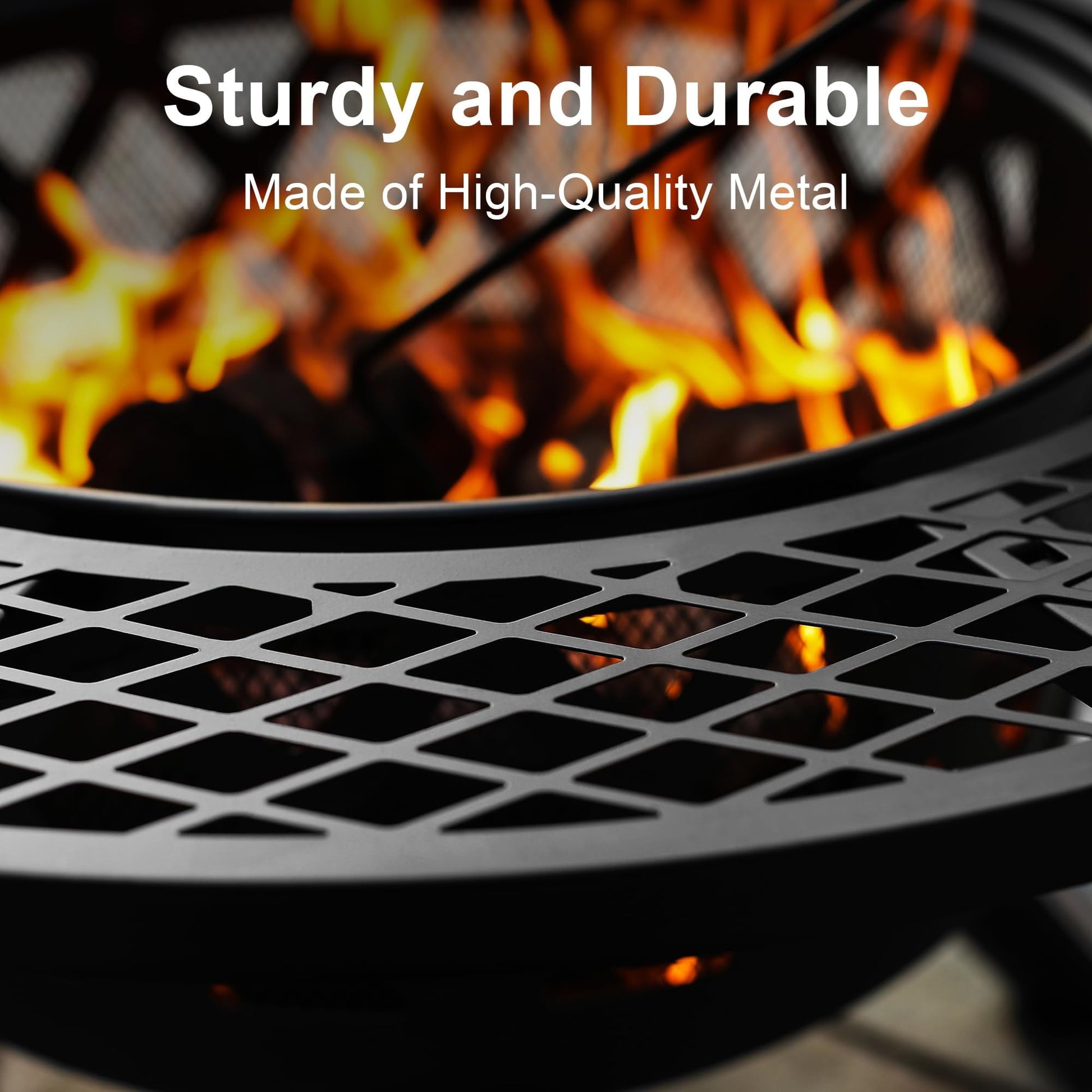 BALI OUTDOORS Fire Pits Outdoor Wood Burning Firepit Grill, 20 Inch Fire Bowl - Home OXO