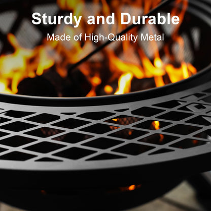 BALI OUTDOORS Fire Pits Outdoor Wood Burning Firepit Grill, 20 Inch Fire Bowl - Home OXO