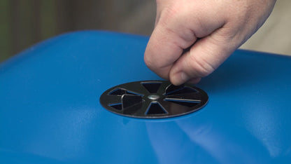 Americana Walk-A-Bout Charcoal Original Square Grill-100% Pre-Assembled Portable Steel, Blue - Home OXO