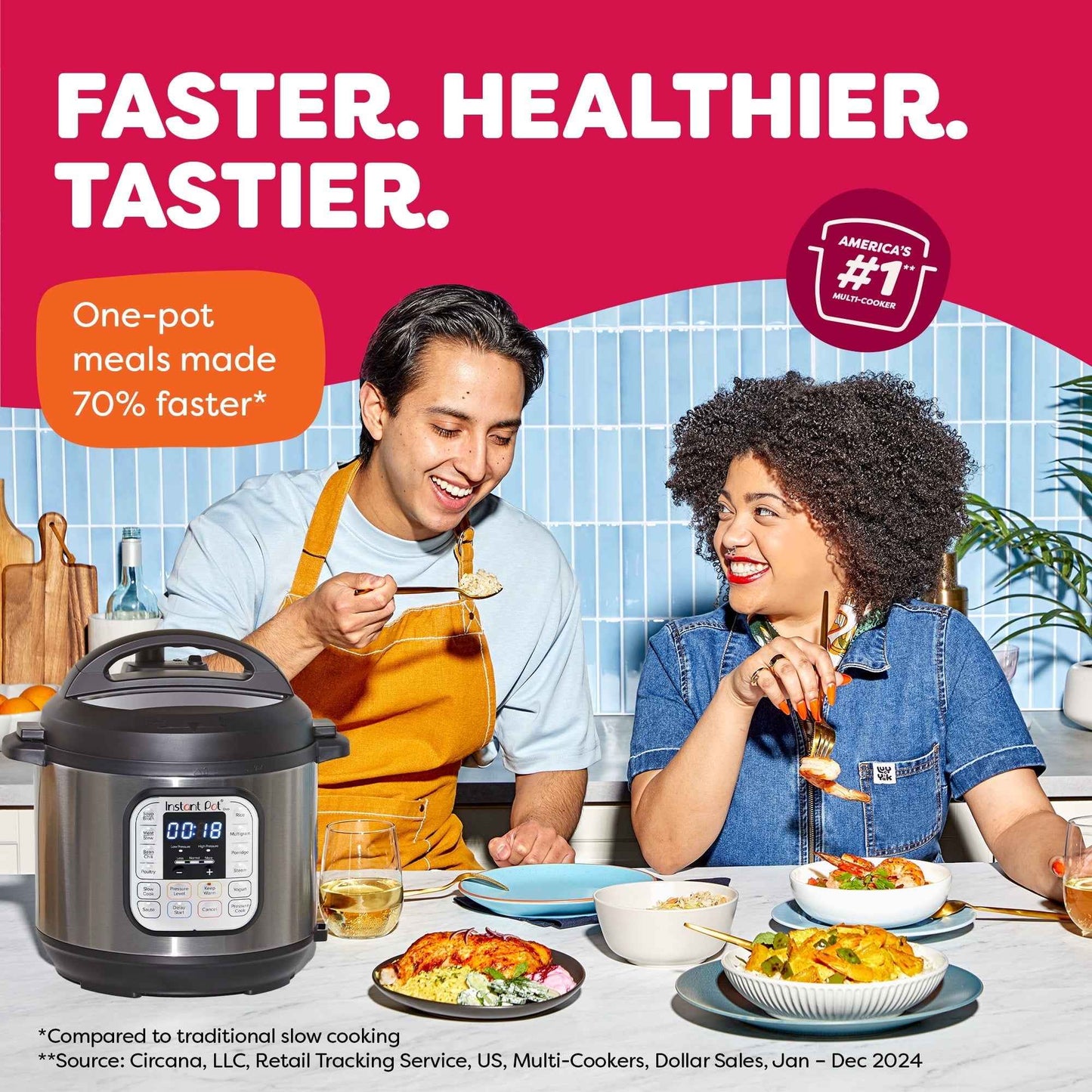 Instant Pot 6Qt DUO 7-in-1 Multi-Cooker, Pressure Cook, Slow Cook, & more, Stainless Steel