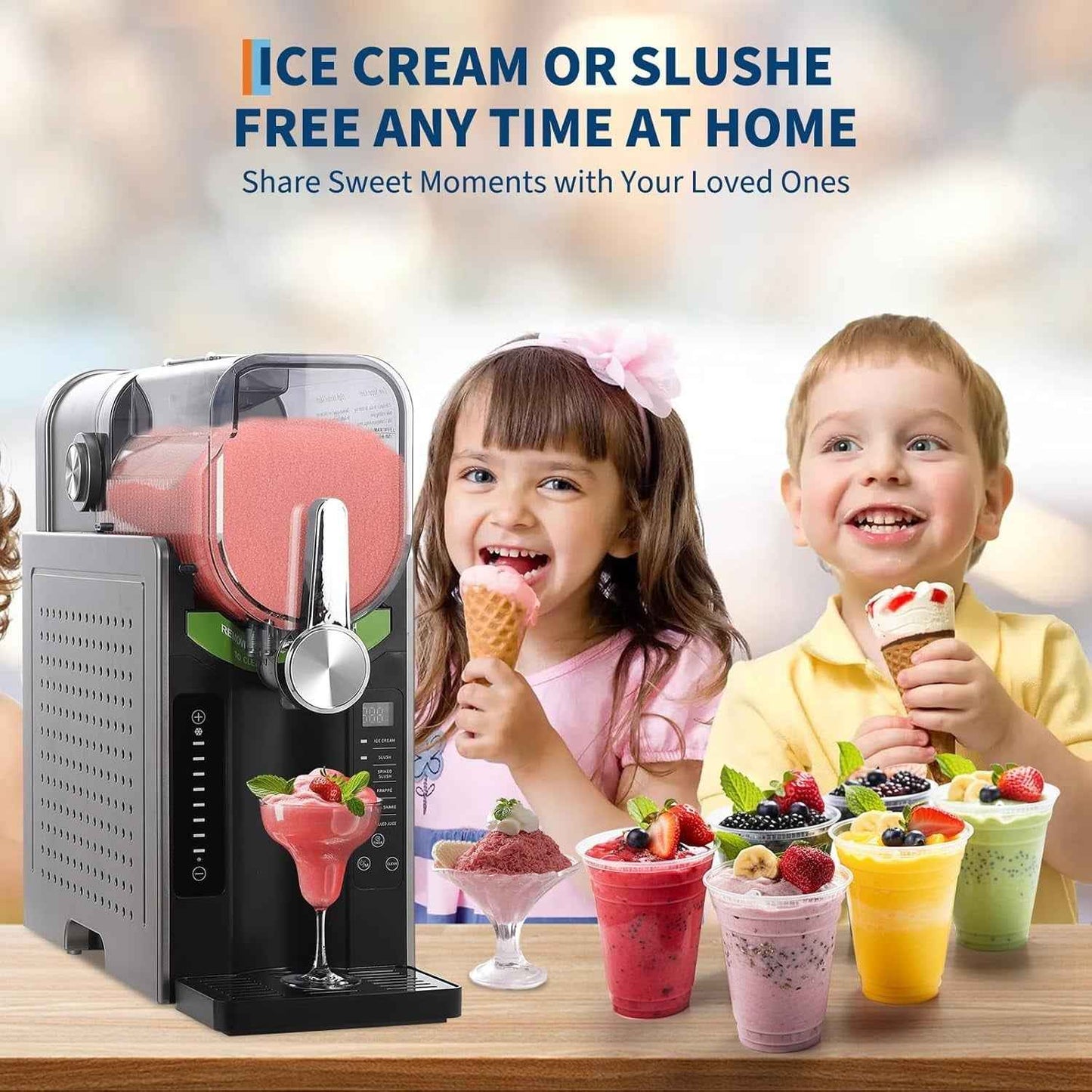Towallmark Slushie Machine 68oz, All-in-One Slushy Maker for Home with LED Display & Auto-Clean, No Ice Needed & One-Touch Reservation, 6 Preset Programs for Frozen Margaritas, Ice Cream & Frappés