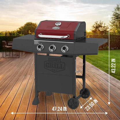 Expert Grill 3 Burner Propane Gas Grill in Red