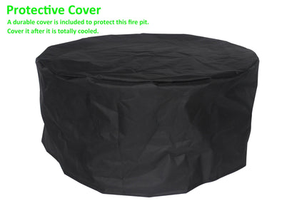 MistMo 36 inch Round Fire Pit for Outdoor Bonfire Multipurpose Wood Burning Metal Table for Patio - Home OXO