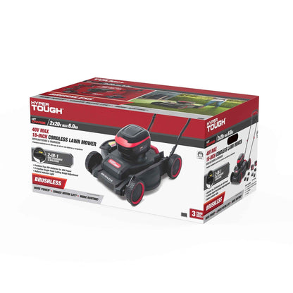 Hyper Tough 2x20 Volts Max 18-inch Brushless Side-discharge Mower, HY5601050516001