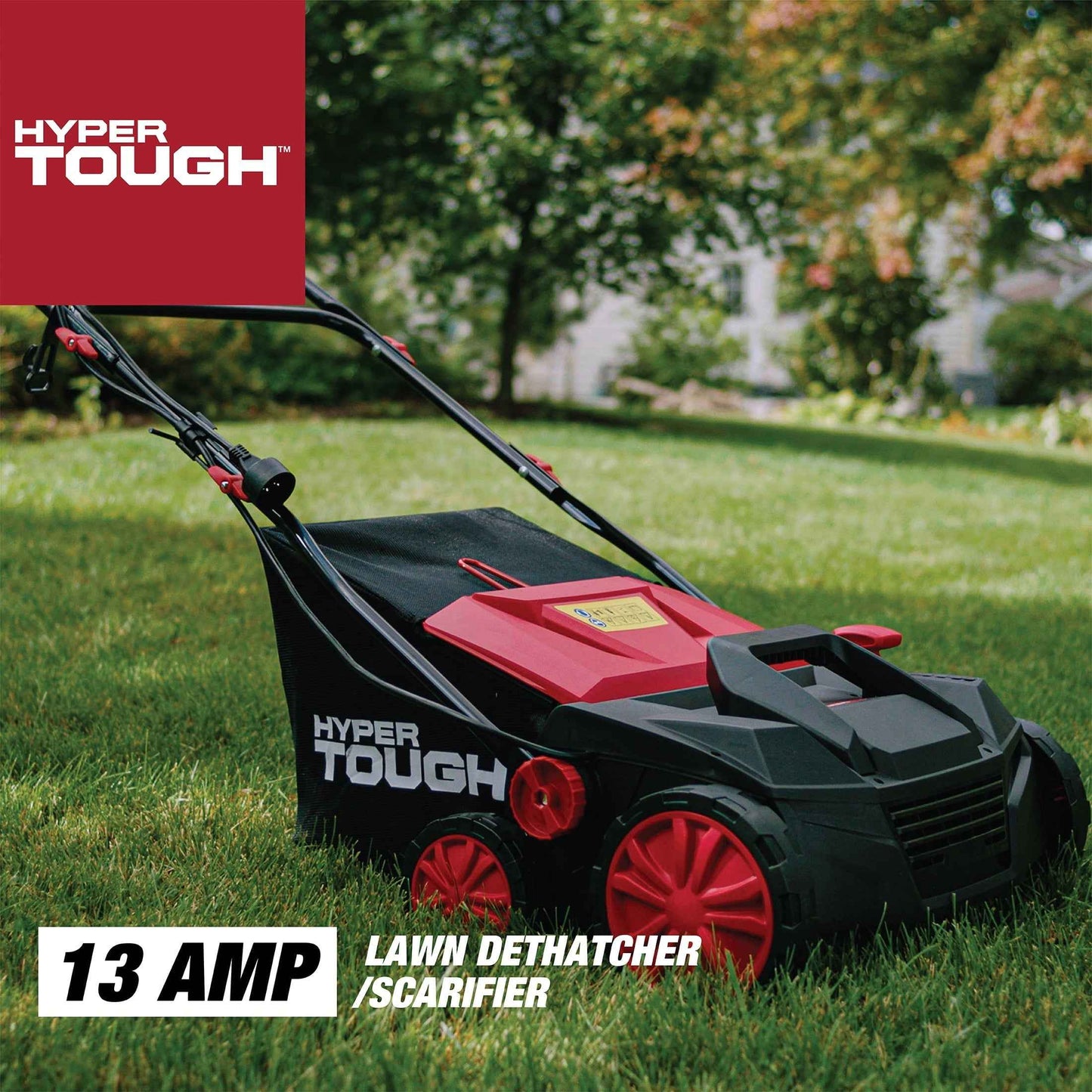 Hyper Tough 15" 13Amp Corded Electric Push Dethatcher/Scarifier Walk-Behind Lawn Mower