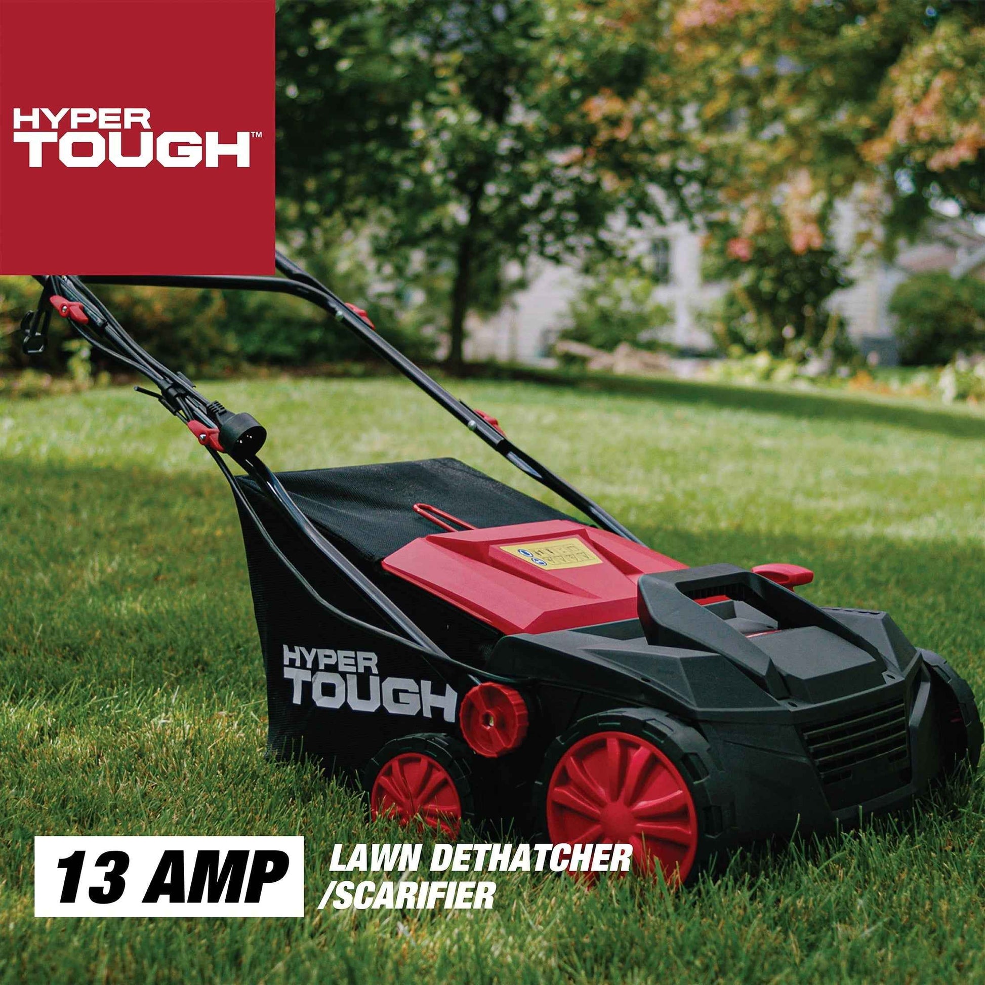 Hyper Tough 15" 13Amp Corded Electric Push Dethatcher/Scarifier Walk-Behind Lawn Mower