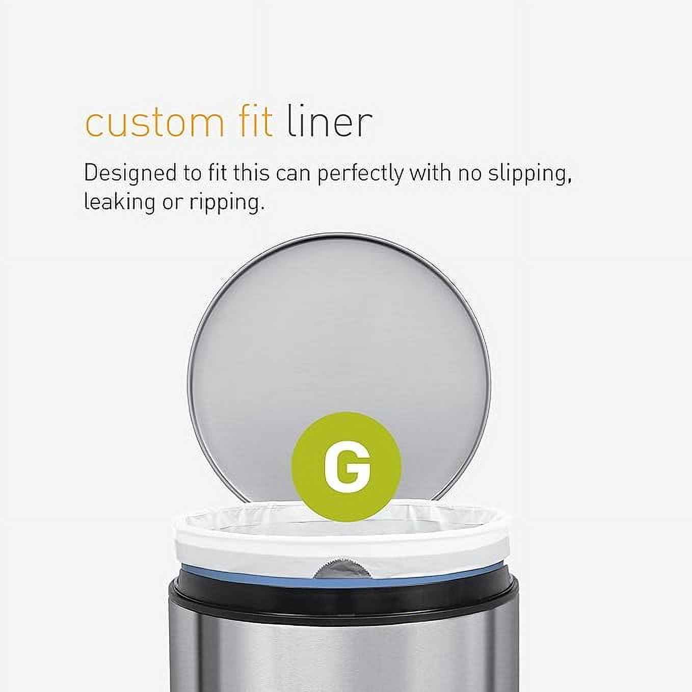 simplehuman Code G Custom Fit Drawstring Trash Bags, 200 Count, 30 Liter / 8 Gallon, White