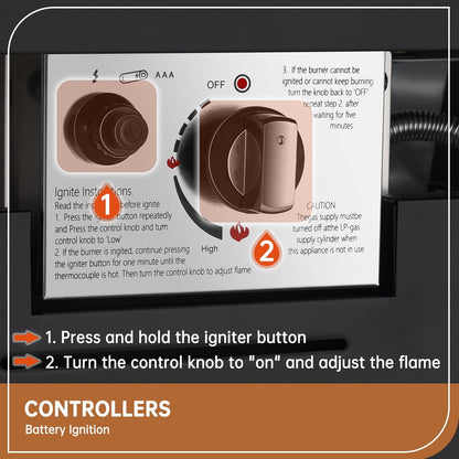 JolyDale 40" Propane Fire Pit Table, 50,000 BTU Auto Ignition Steel Gas Fire Pit with Removable Lid & Waterproof Cover for Patio, Backyard, Black - Home OXO