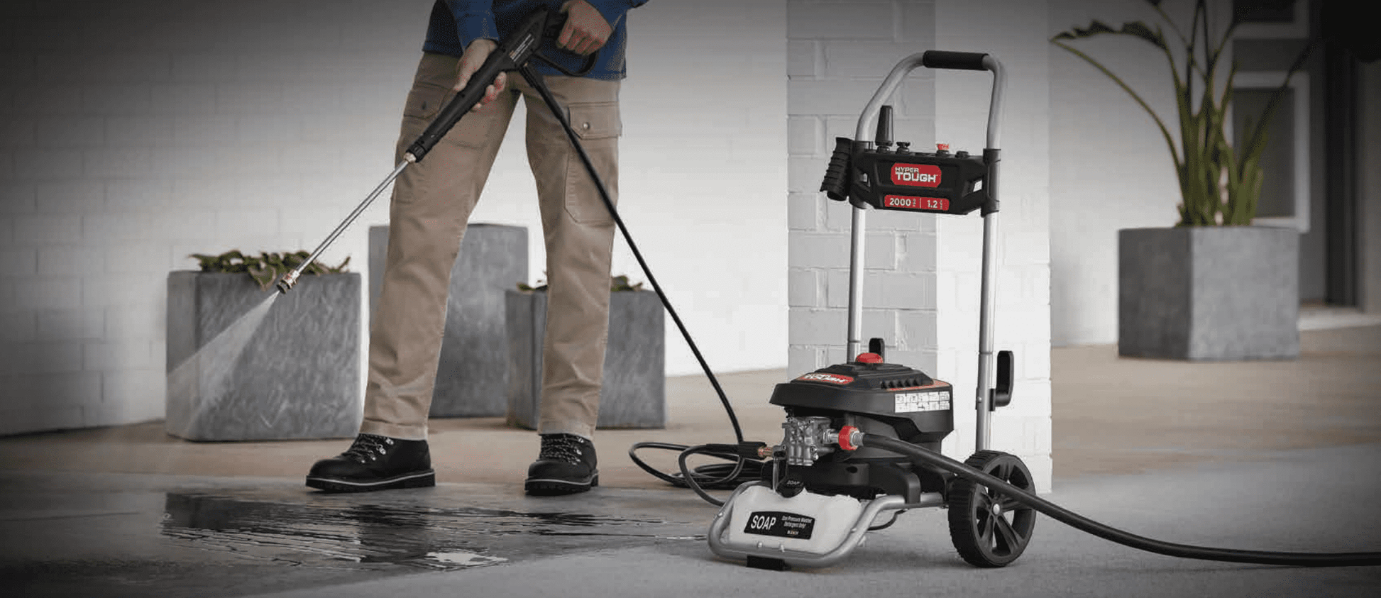 Hyper Tough 2000 PSI at 1.2 GPM 120 V Electric Powered Cold Water Pressure Washer