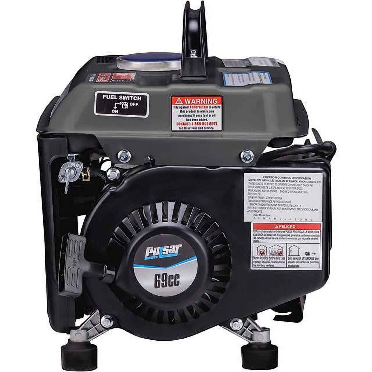 Pulsar G1200SG Portable Gas-Powered Generator with Carrying Handle, 1200W, Black/Gray