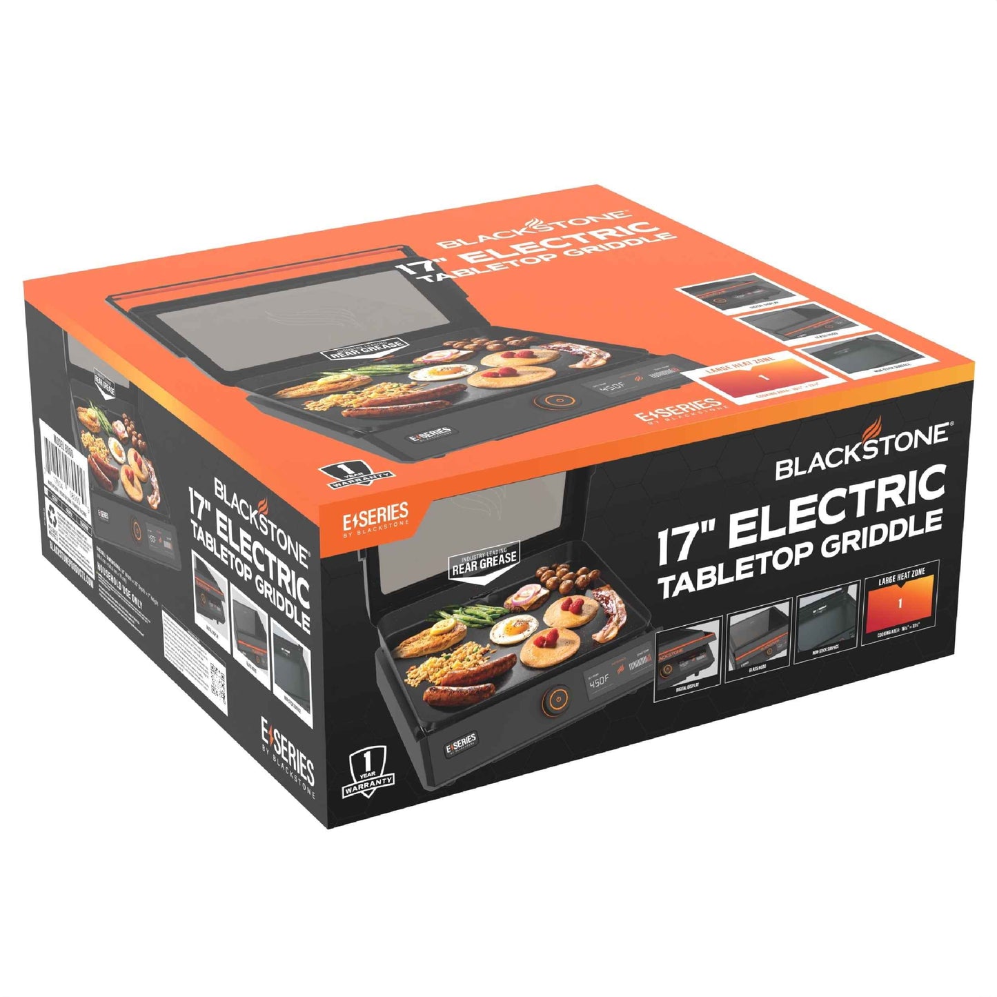 Blackstone E-Series 17" Electric Tabletop Griddle with Hood, Black