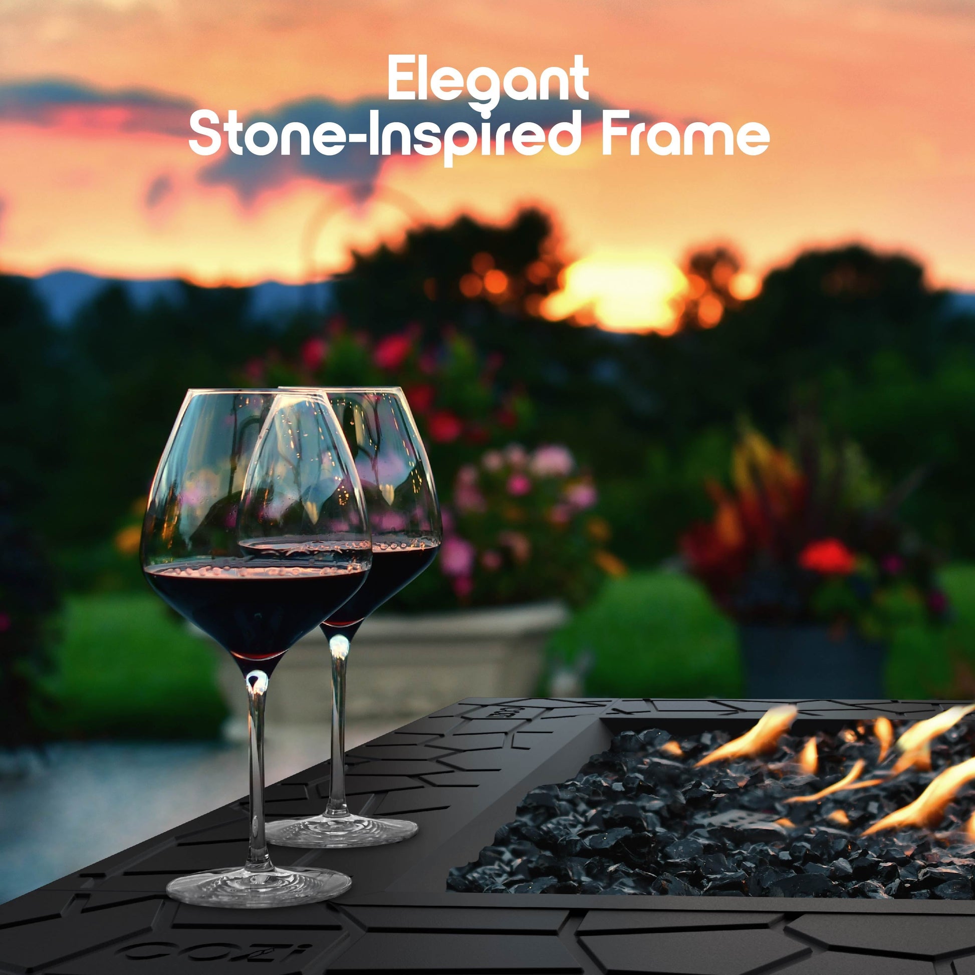 Cozi Outdoor Square Fire Pit Table with BBQ Grill for Camping and Outdoor Decor, 32” - Home OXO