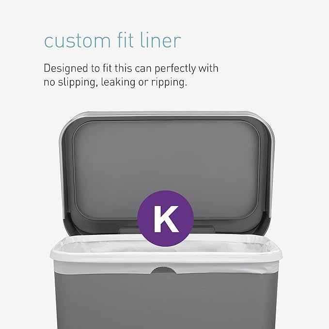 simplehuman Code K Custom Fit Drawstring Trash Bags, 200 Count, 35-45 Liter / 9.3-12 Gallon, White