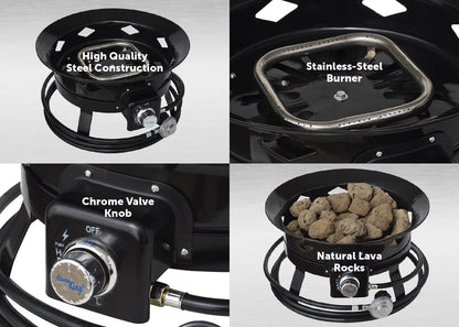 Flame King 19-inch Portable Smokeless Propane Fire Pit with Self-Igniter, 58,000 BTU - Home OXO