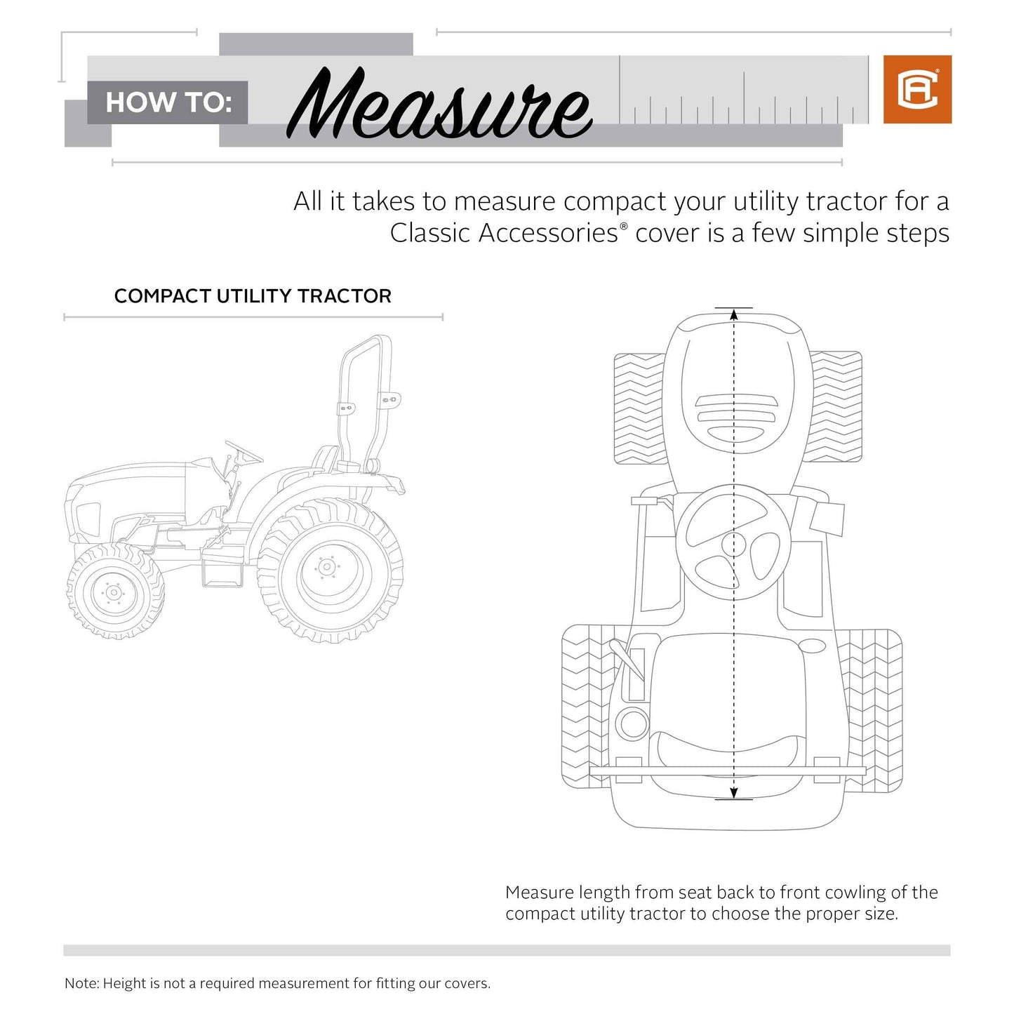 Classic Accessories StormPro™ RainProof Heavy-Duty Compact Utility Tractor Cover