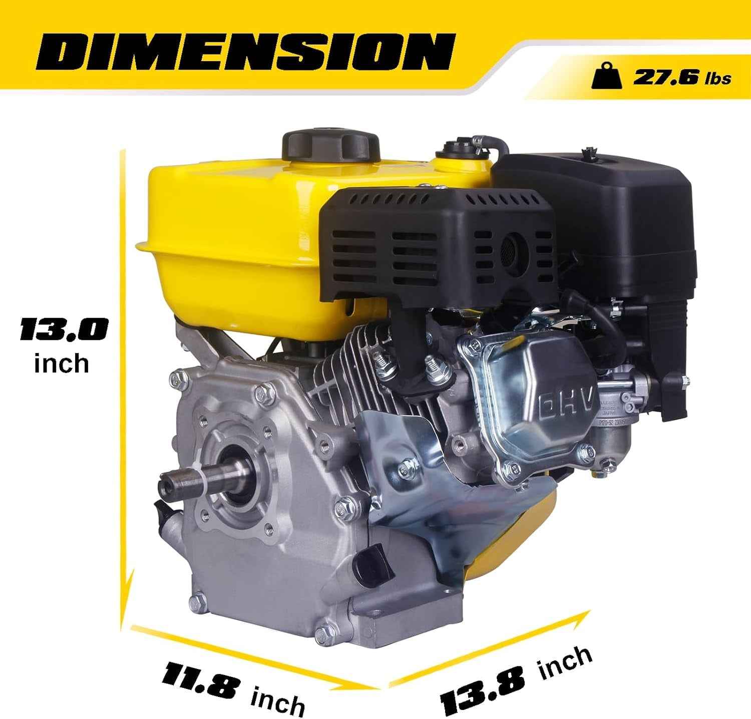 Aceup Energy 7HP 212cc Gas Engine Horizontal Shaft, 4 Stroke OHV Gas Motor, Shaft 3/4" (19mm) Diameter Recoil Start