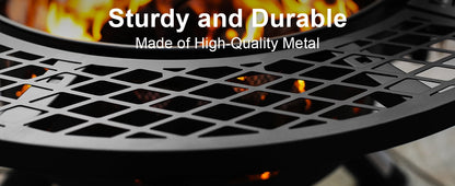 Bali Outdoors 32 inch Fire Pit with Poker, Outdoor Fire Pit, Wood Burning Firepits for Outside with Grill - Home OXO