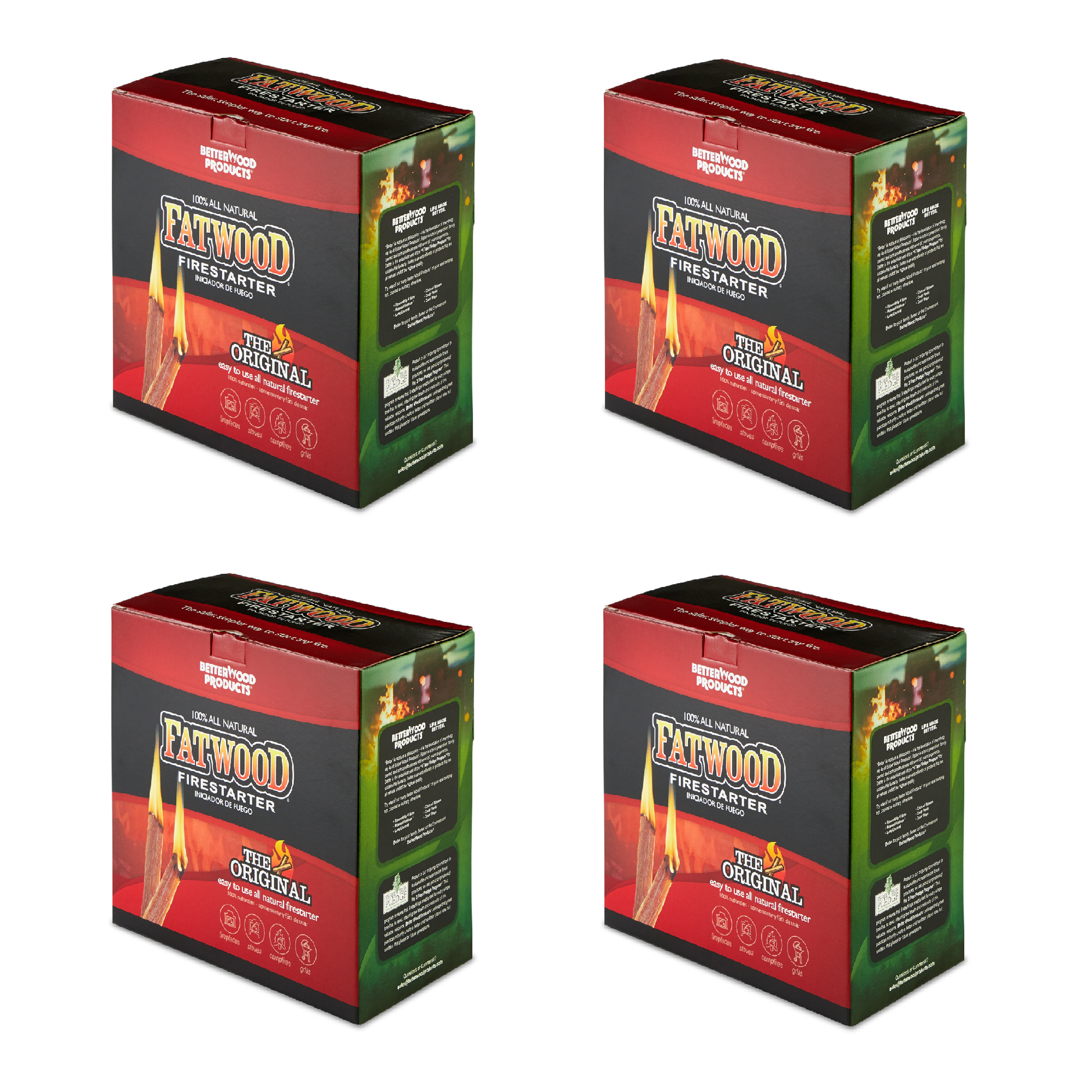 Betterwood 10lb Firestarter (2 Pack) w/ Betterwood Pine 5lb Firestarter (2 Pack) - Home OXO