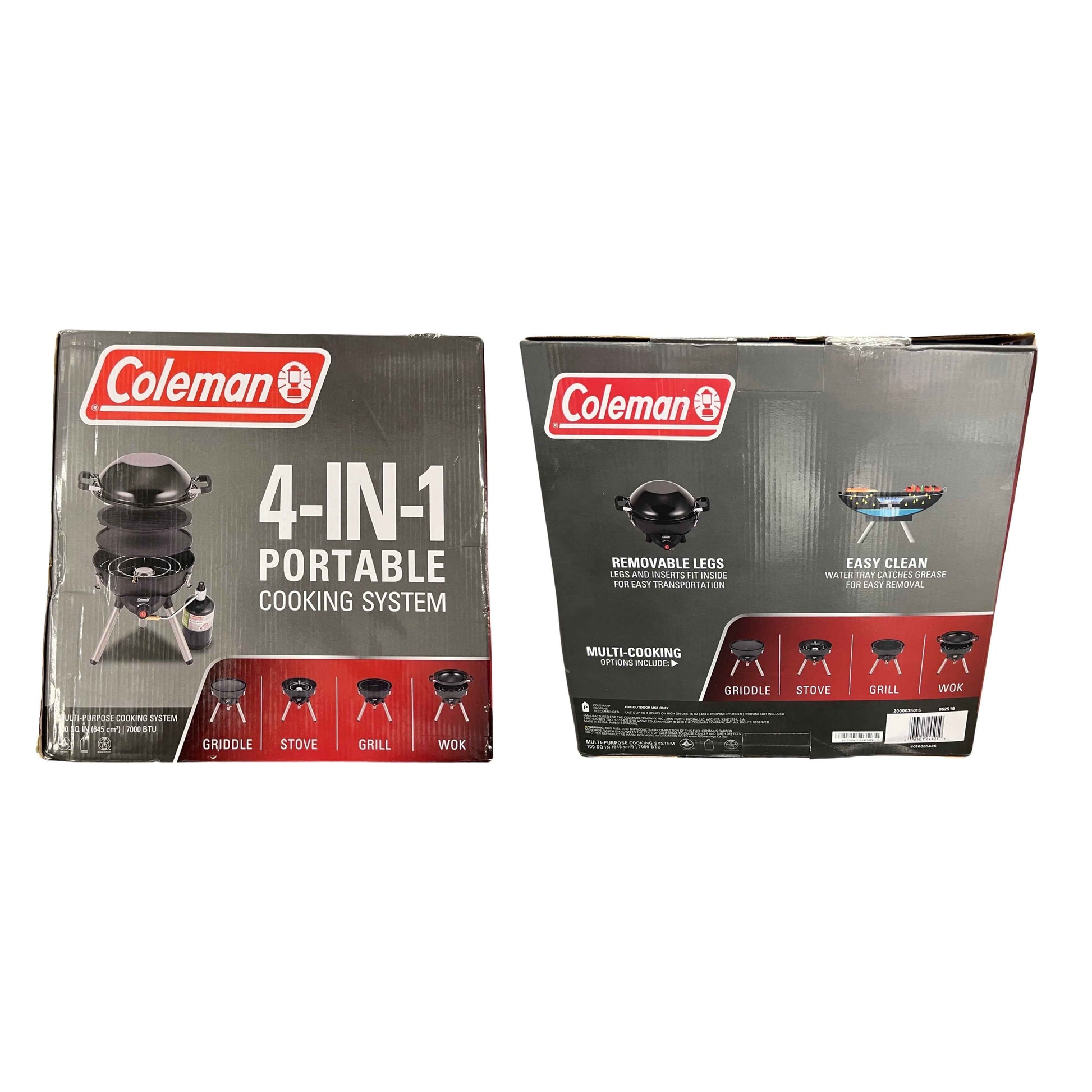 Coleman 4-in-1 Portable Propane Gas Multi-Purpose Camping Stove, 1 Burner