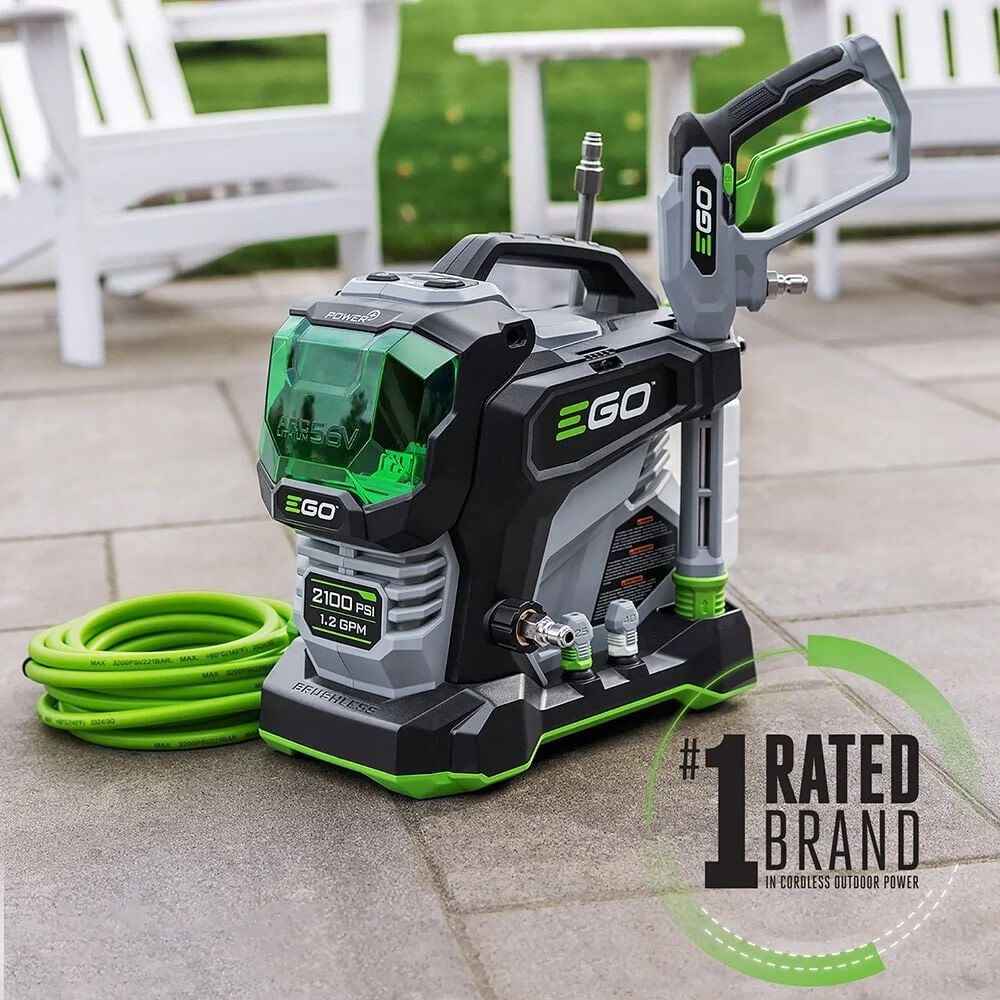 Ego Power+ 2100 Psi 1.2 Gpm Battery Powered Cold Water Pressure Washer With 4 Spray Nozzles Bare Tool