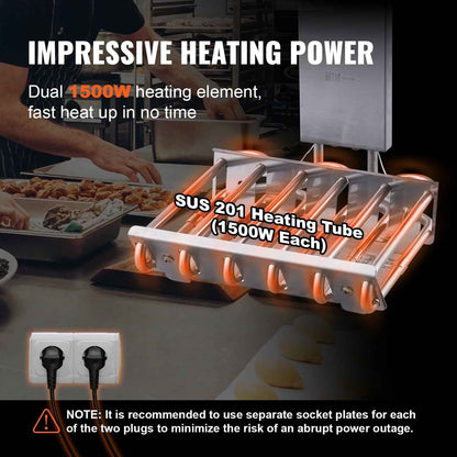 KFFKFF Industrial Dual Chamber Fryer, 3000W Electric Tabletop Cooking Unit with Basket, 2 x 11.6Qt/11L Twin Stainless Steel Oil Fryer with Oil Purification, Adjustable Time & Temperature